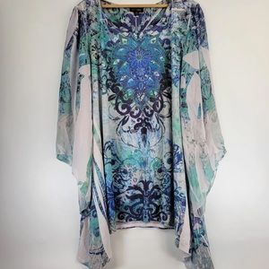 Cal Style Womens Plus Embellished Tunic Blouse